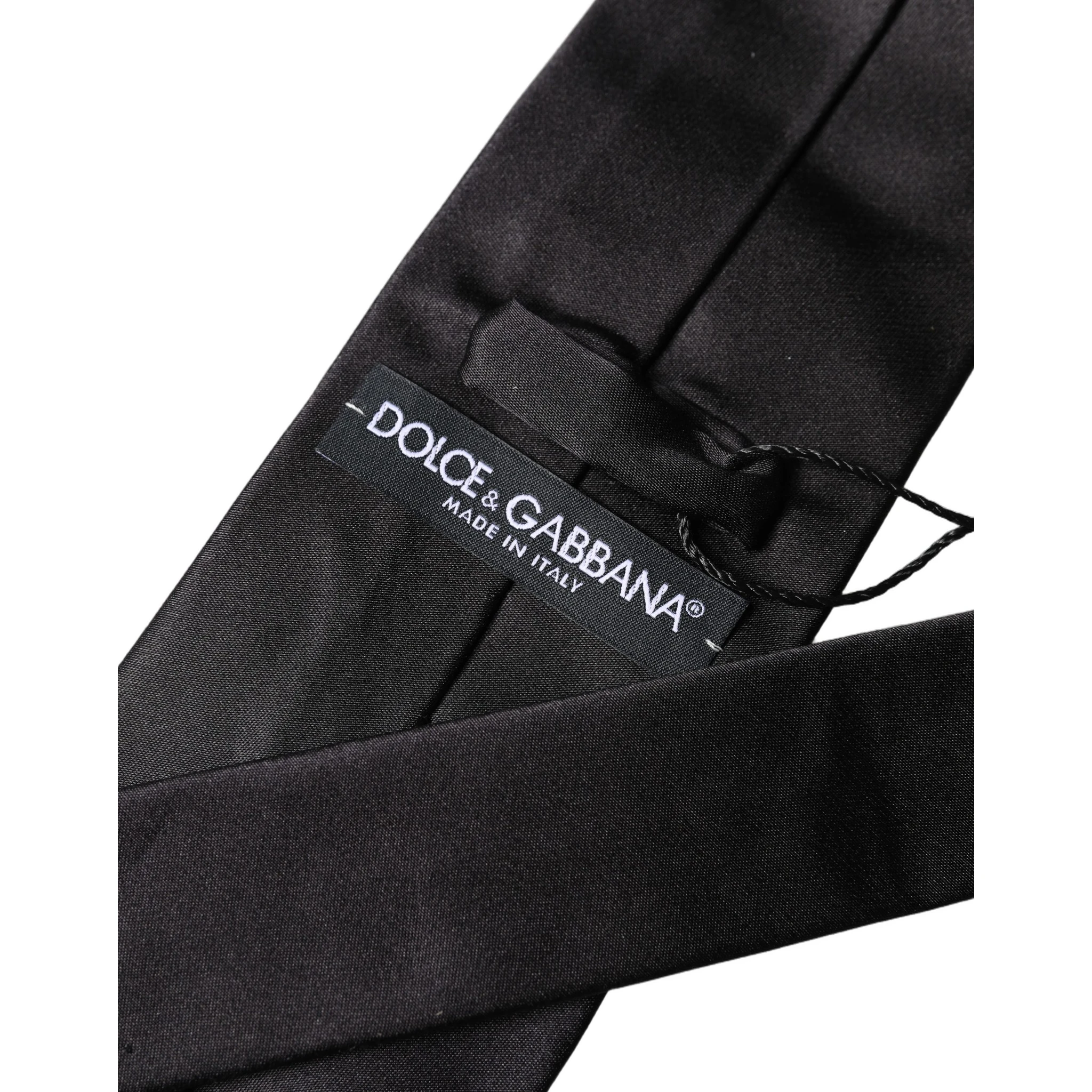 Brown Logo Embroidery Silk Adjustable Men Necktie Tie
