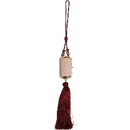 Pink Exotic Leather Mini Mirror Tassel Makeup Bag