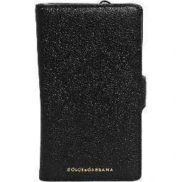 Case Flip Cover Black Calf Leather iPhone11 PRO Phone