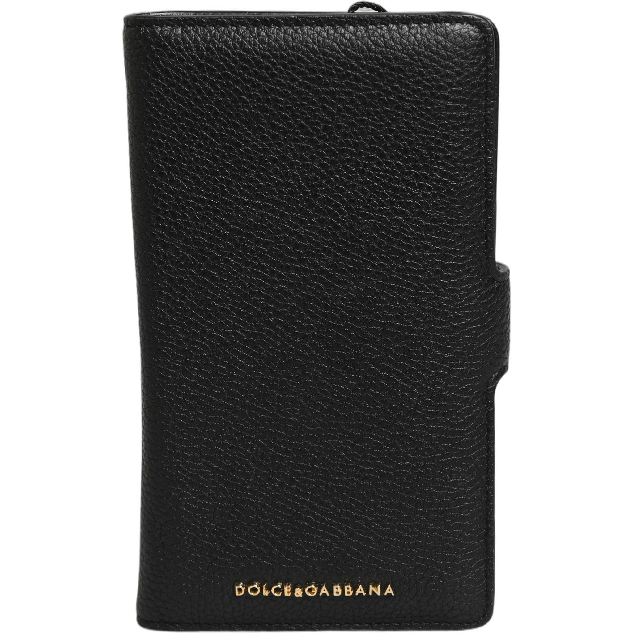 Case Flip Cover Black Calf Leather iPhone11 PRO Phone