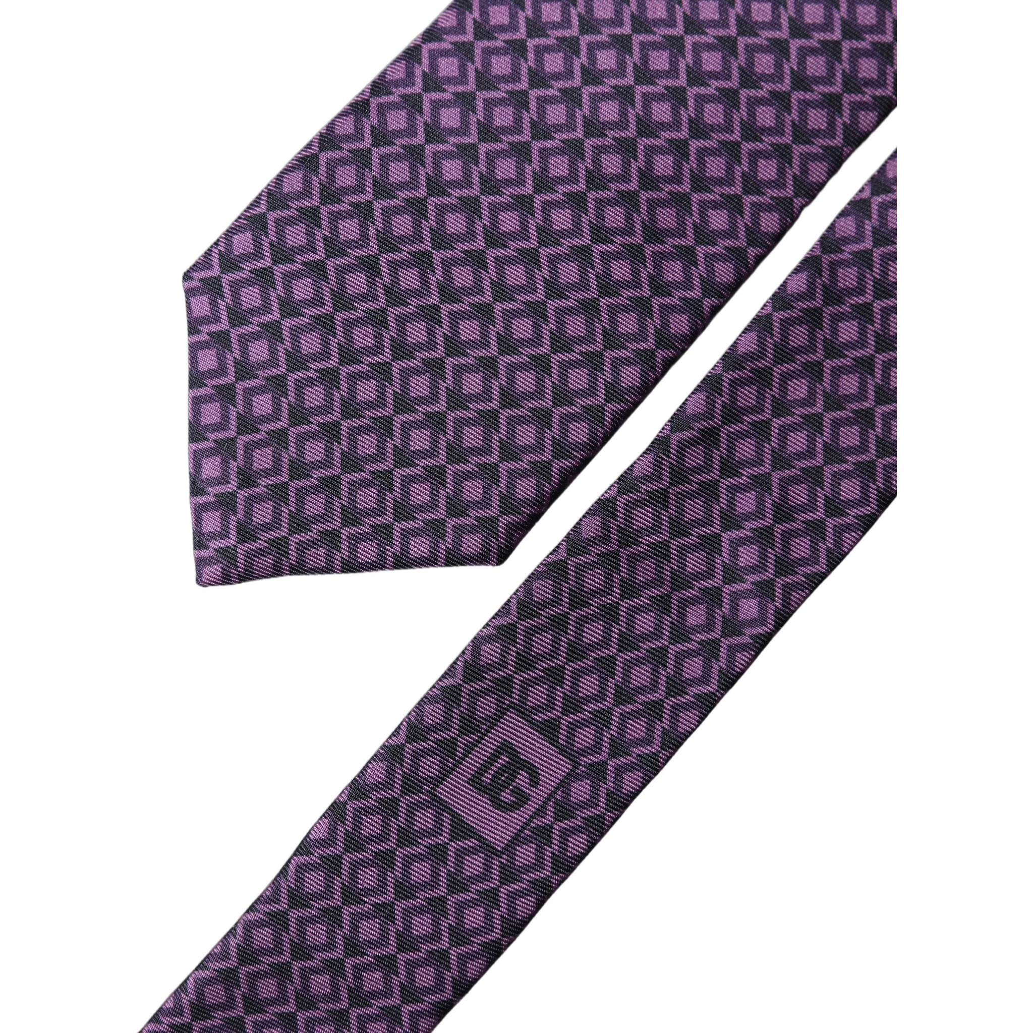 Purple Patterned 100% Silk Adjustable Men Necktie Tie