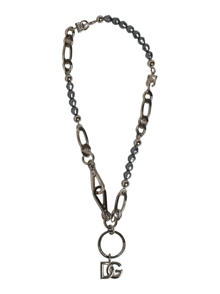 Silver Tone Chain Signature DG Logo Pendant Necklace alternative