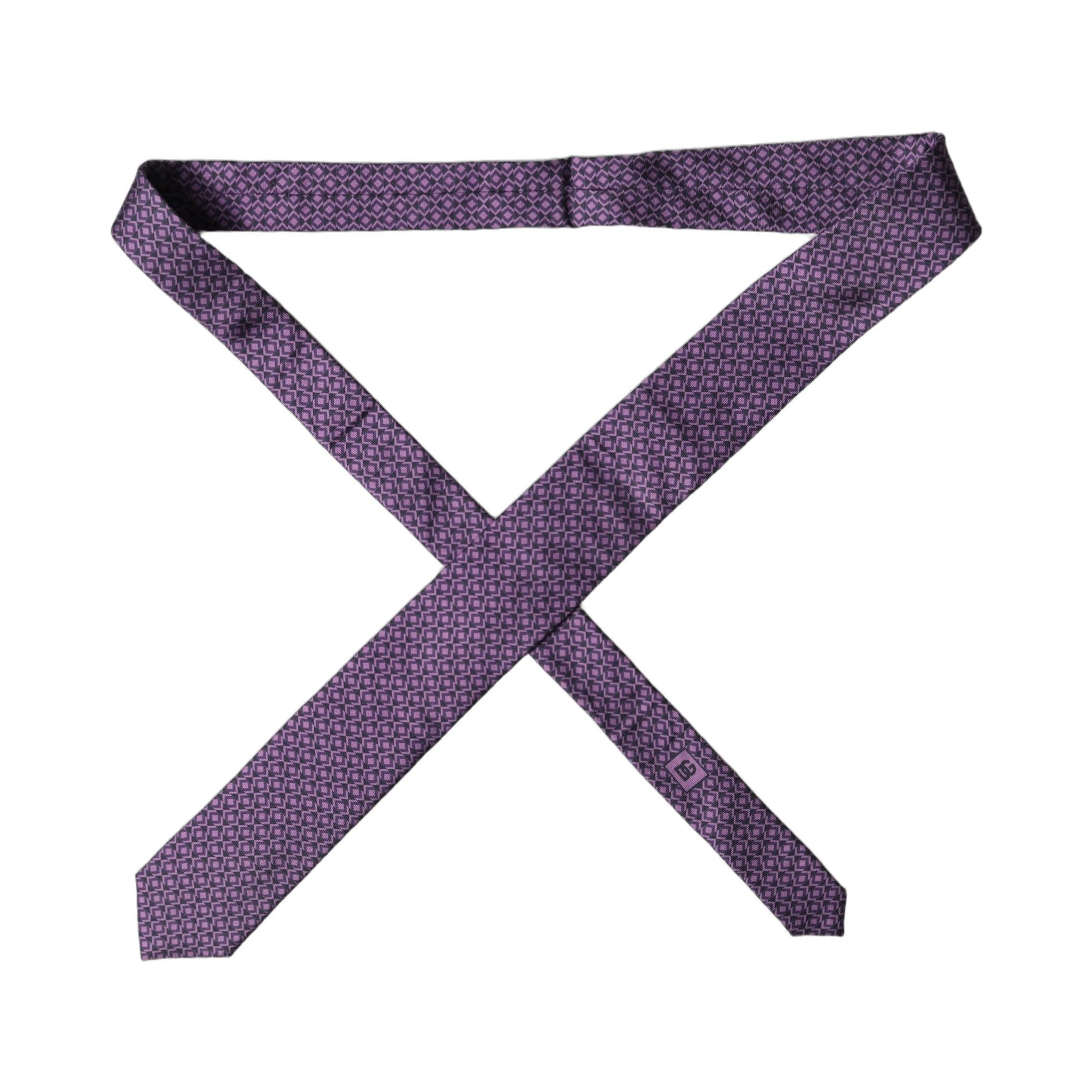 Purple Patterned 100% Silk Adjustable Men Necktie Tie