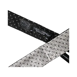 White Black Patterned Silk Adjustable Men Necktie Tie