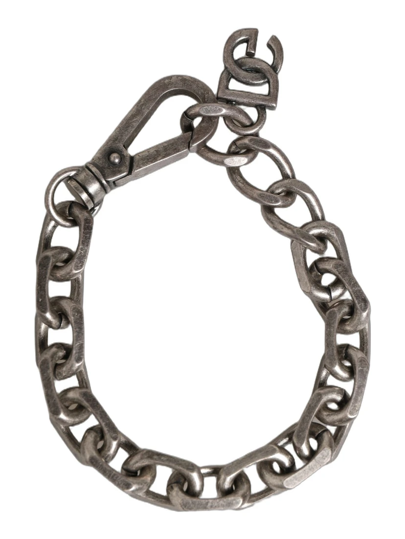 Silver Tone Heavy Chain Link Signature DG Logo Bracelet
