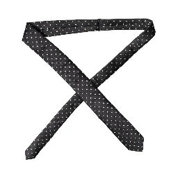 Black White Polka Dots Silk Adjustable Men Necktie Tie