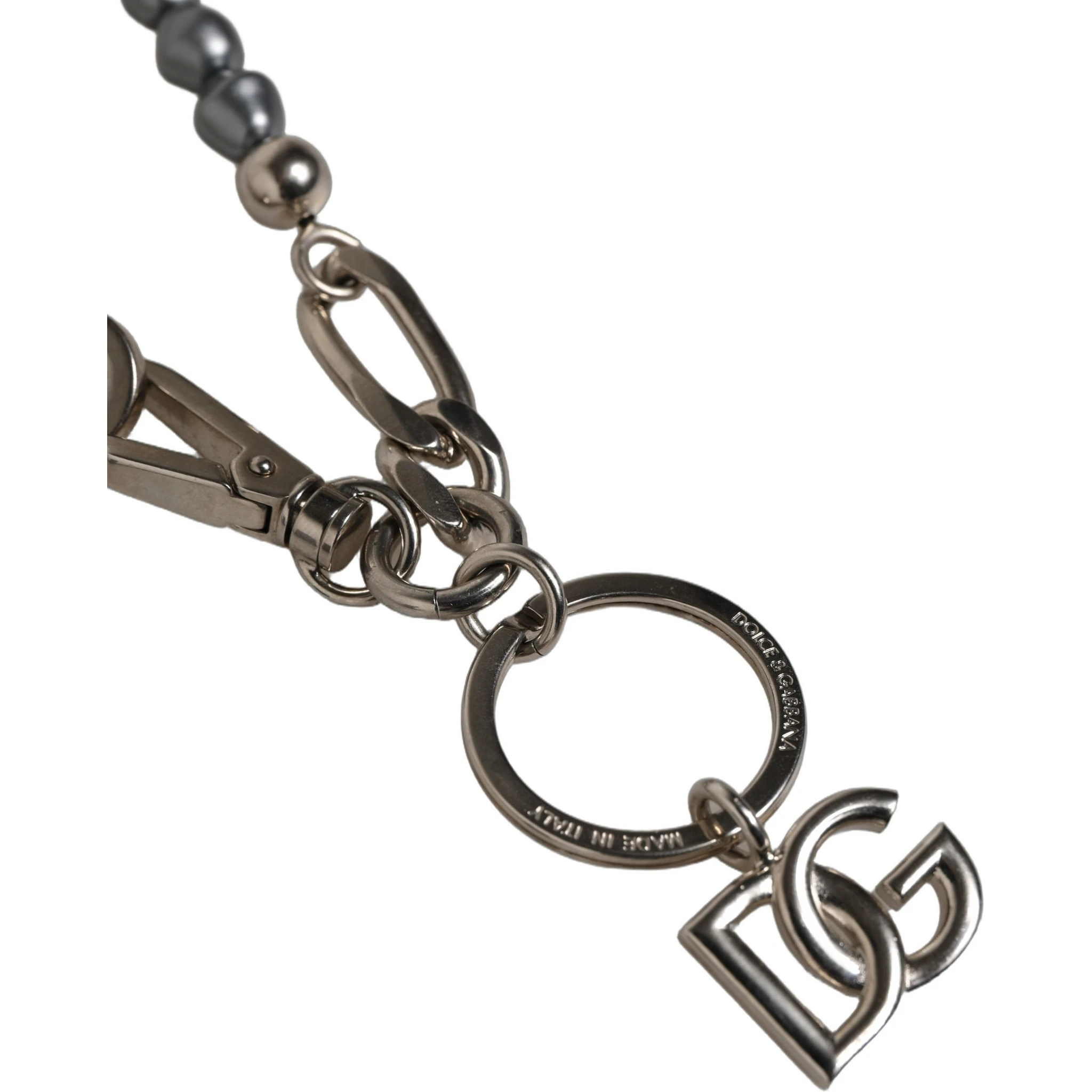 Silver Tone Chain Signature DG Logo Pendant Necklace