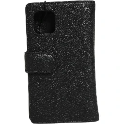 Case Flip Cover Black Calf Leather iPhone11 PRO Phone