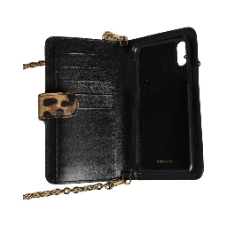 Flip Cover Brown Leopard Crystal iPhone X - XS Case