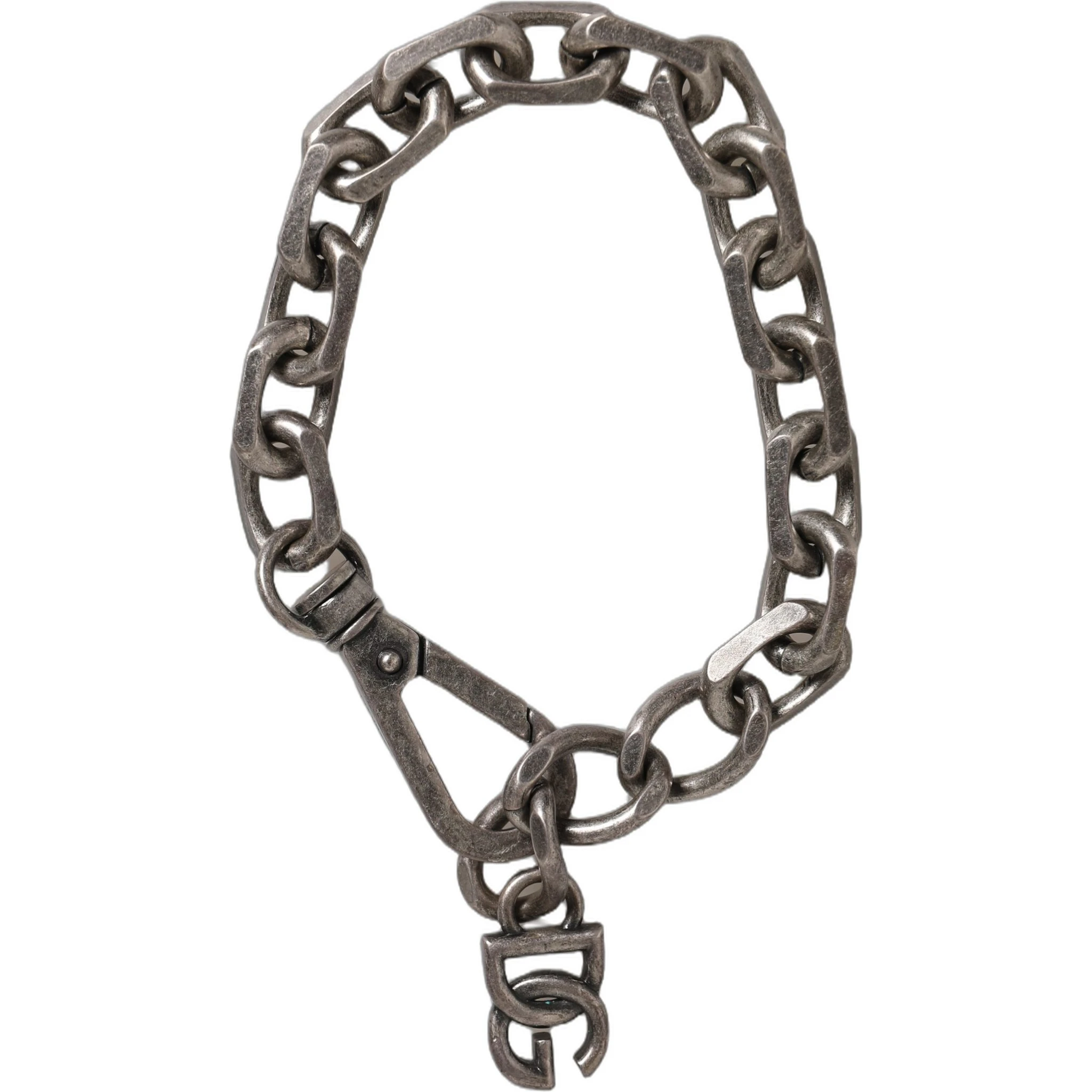 Silver Tone Heavy Chain Link Signature DG Logo Bracelet