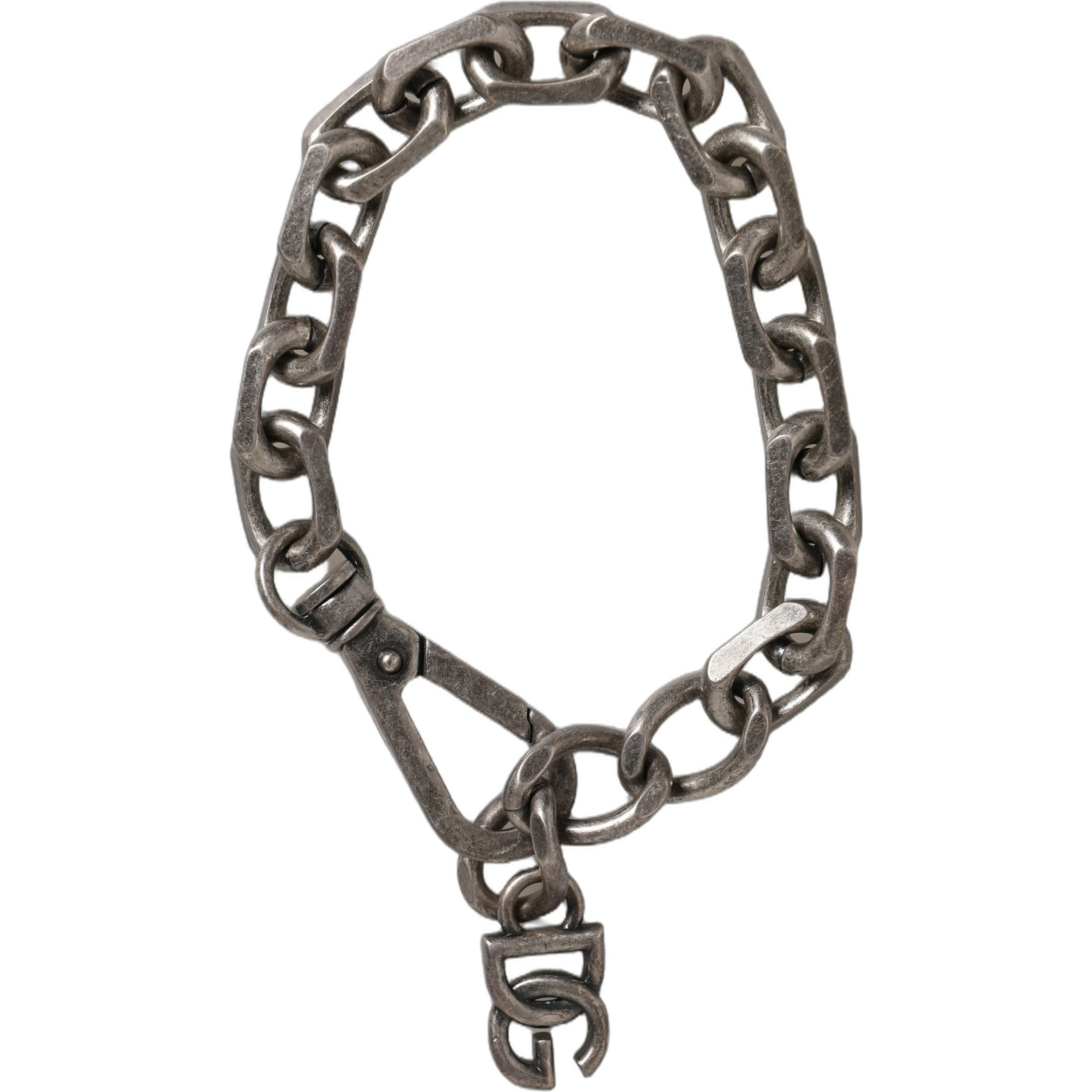 Silver Tone Heavy Chain Link Signature DG Logo Bracelet