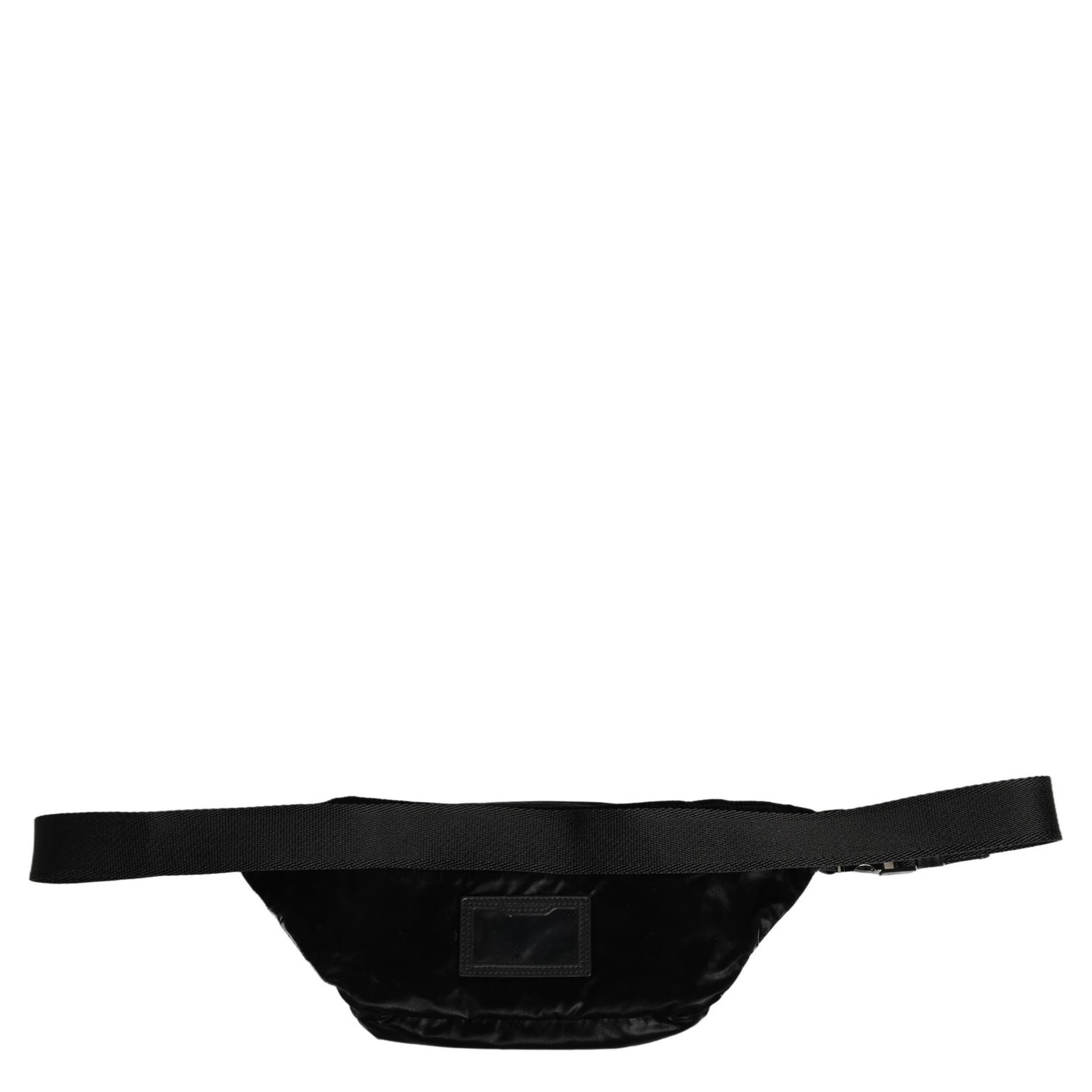 Black Nylon Brass Plate Bumbag Waist Fanny Pack Men Bag