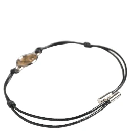 Black Polyester Cord Gold Tone Roman Coin Charm Bracelet