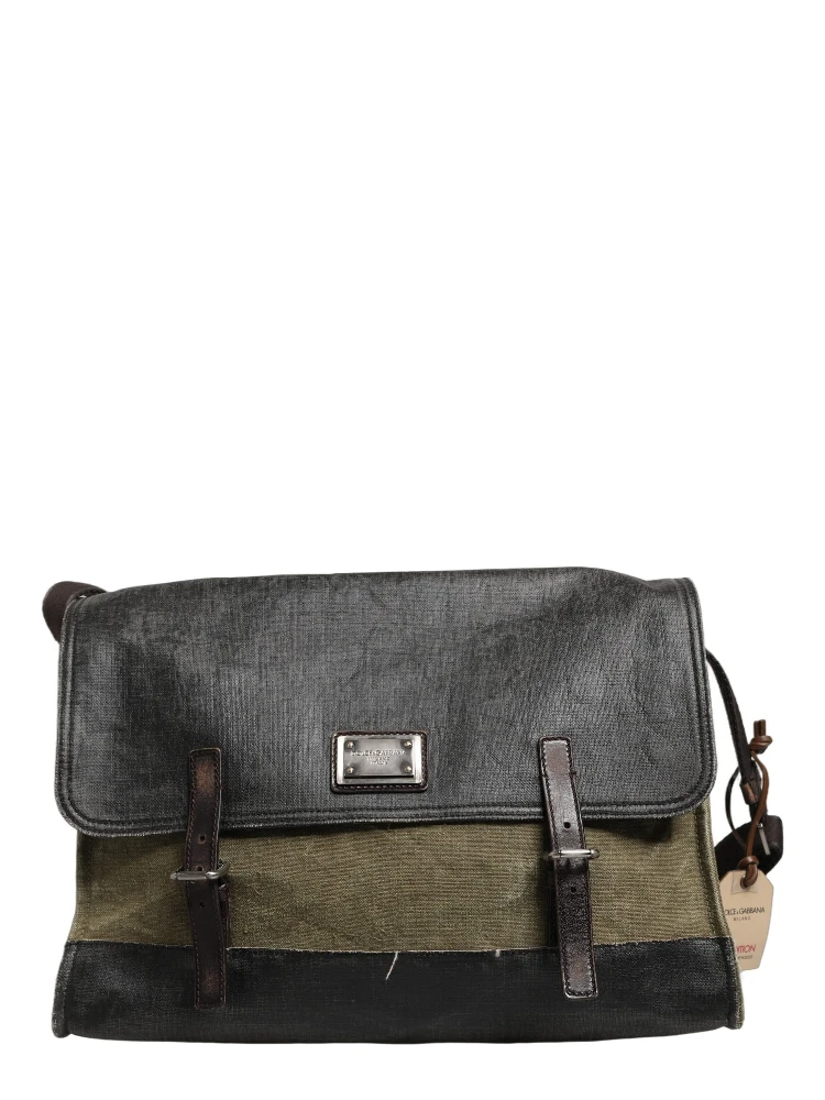 Military Green Two Tone Messenger Shoulder Borse Men Bag alternative