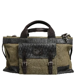 Military Green Two Tone Tote Duffel Shoulder Borse Bag
