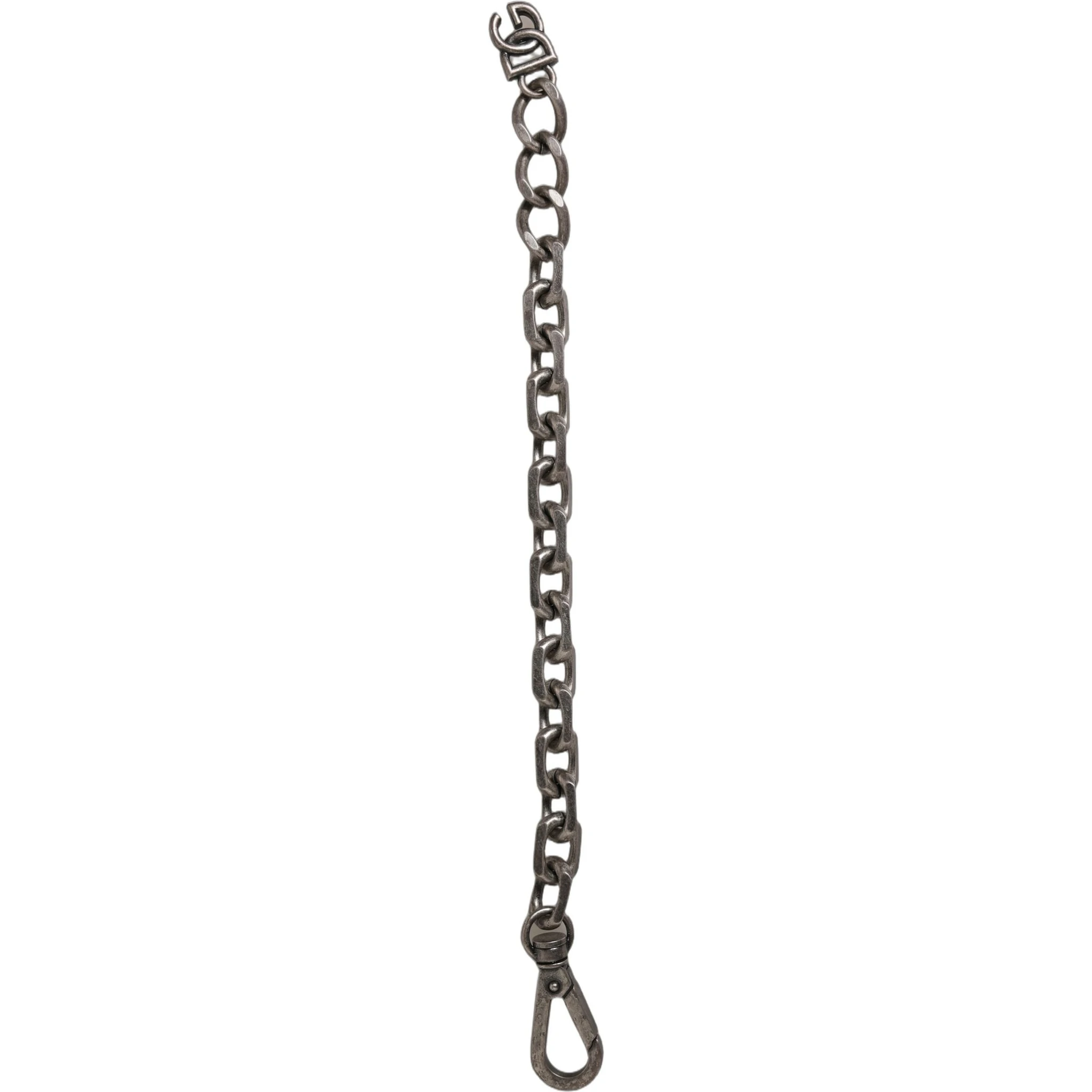 Silver Tone Heavy Chain Link Signature DG Logo Bracelet