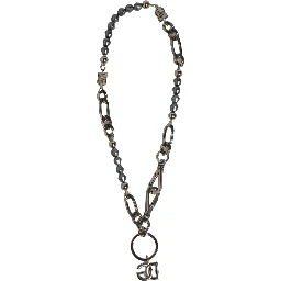 Silver Tone Chain Signature DG Logo Pendant Necklace