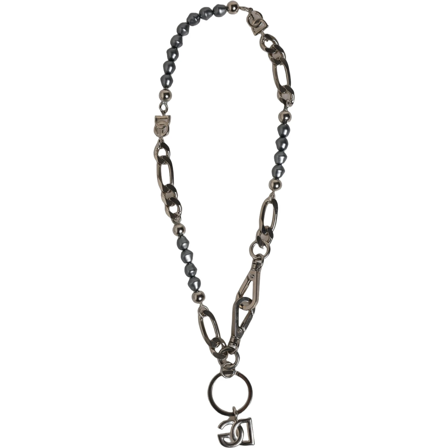Silver Tone Chain Signature DG Logo Pendant Necklace