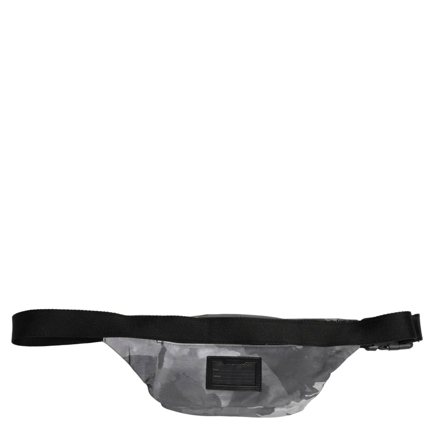 Black Nylon Brass Plate Camouflage Waist Fanny Pack Bag