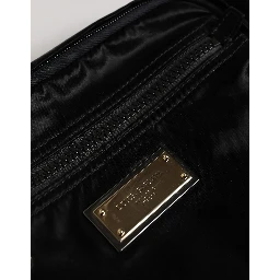 Black Nylon Brass Plate Bumbag Waist Fanny Pack Men Bag