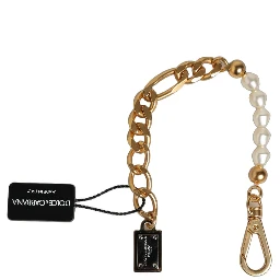 Gold Brass Pearl Embellished Chain Link Jewelry Bracelet