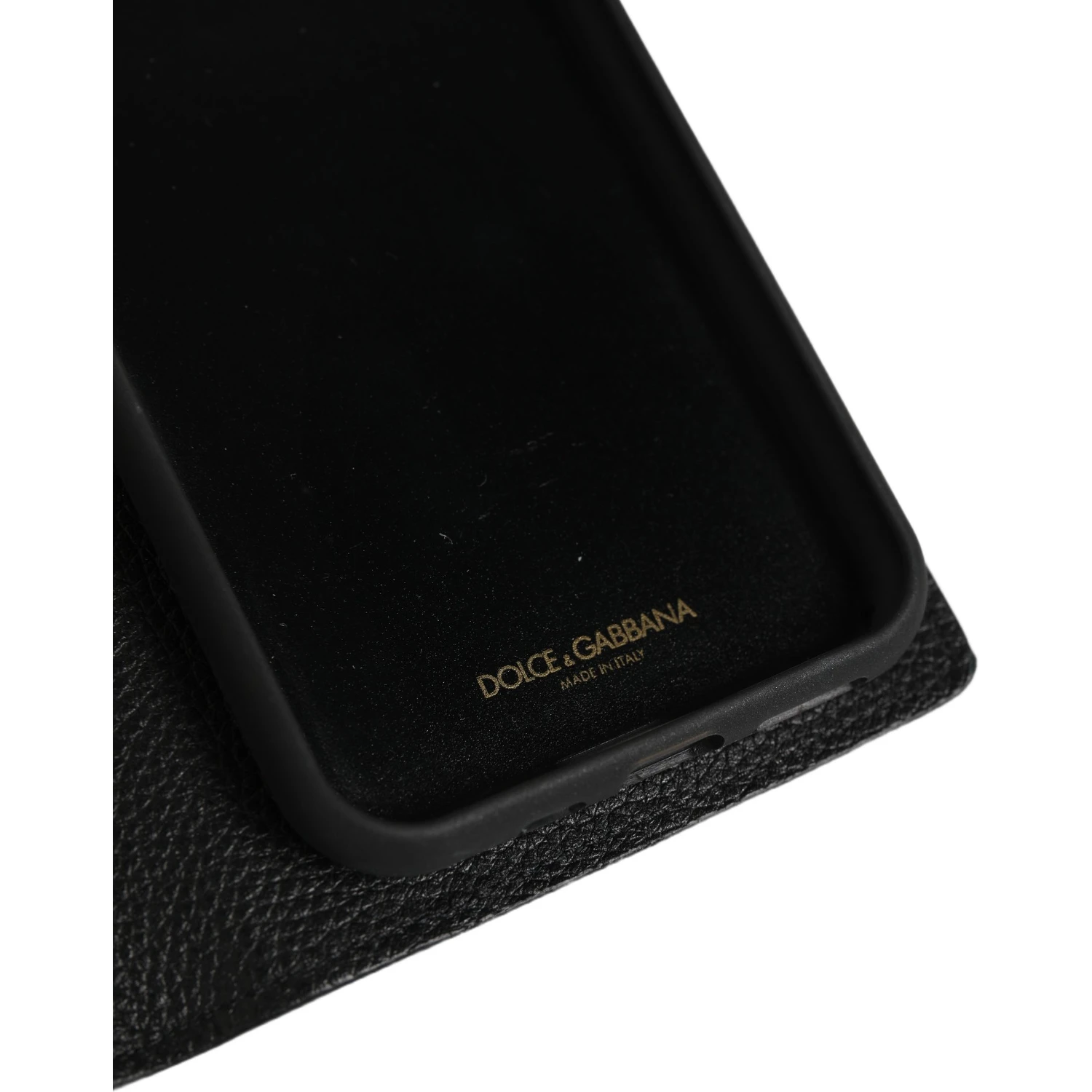 Case Flip Cover Black Calf Leather iPhone11 PRO Phone