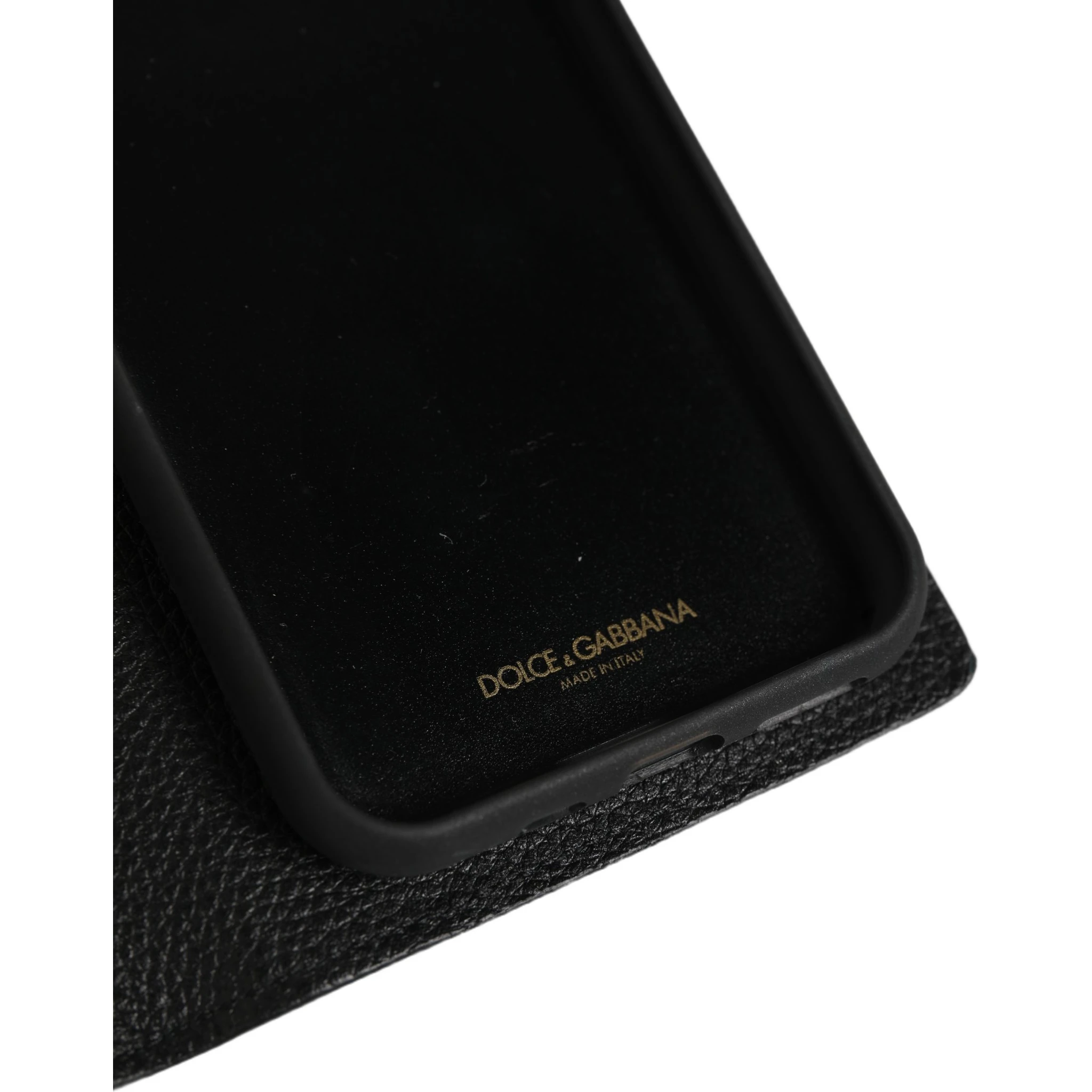 Case Flip Cover Black Calf Leather iPhone11 PRO Phone