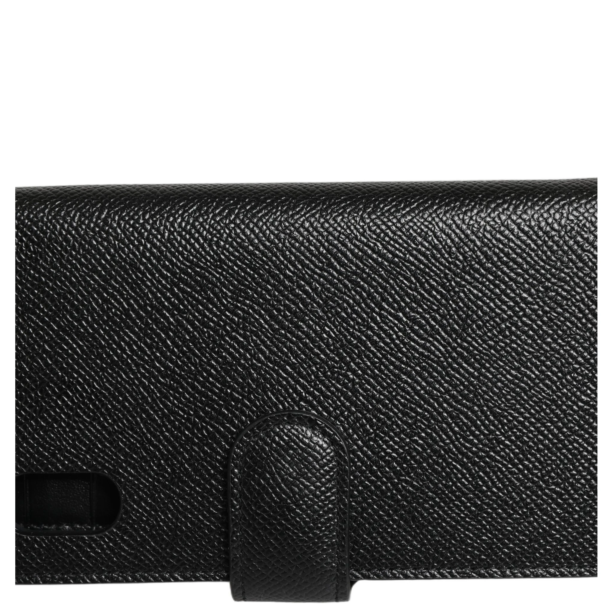 Case Flip Cover Black Calf Leather iPhone X - XS Phone