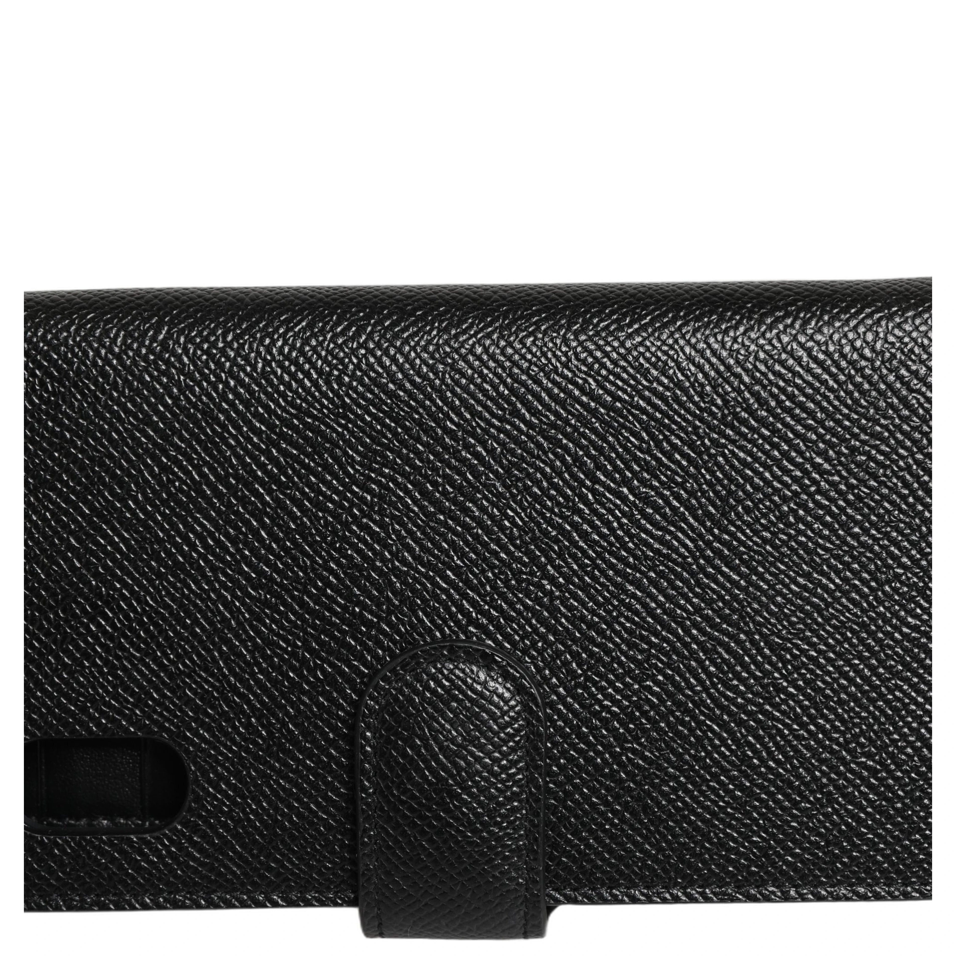 Case Flip Cover Black Calf Leather iPhone X - XS Phone