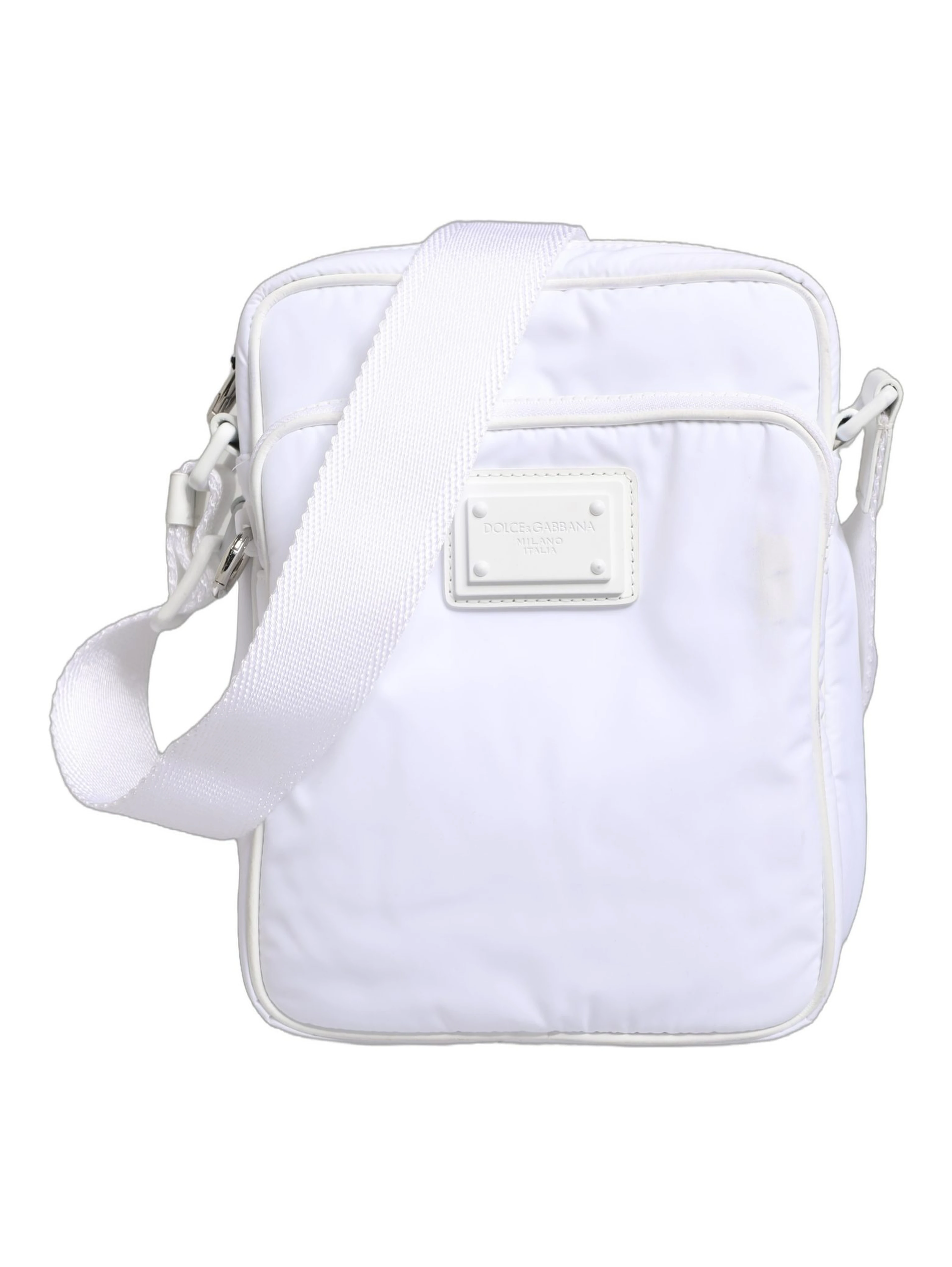 White Logo Plaque Crossbody Shoulder Borse Men Bag