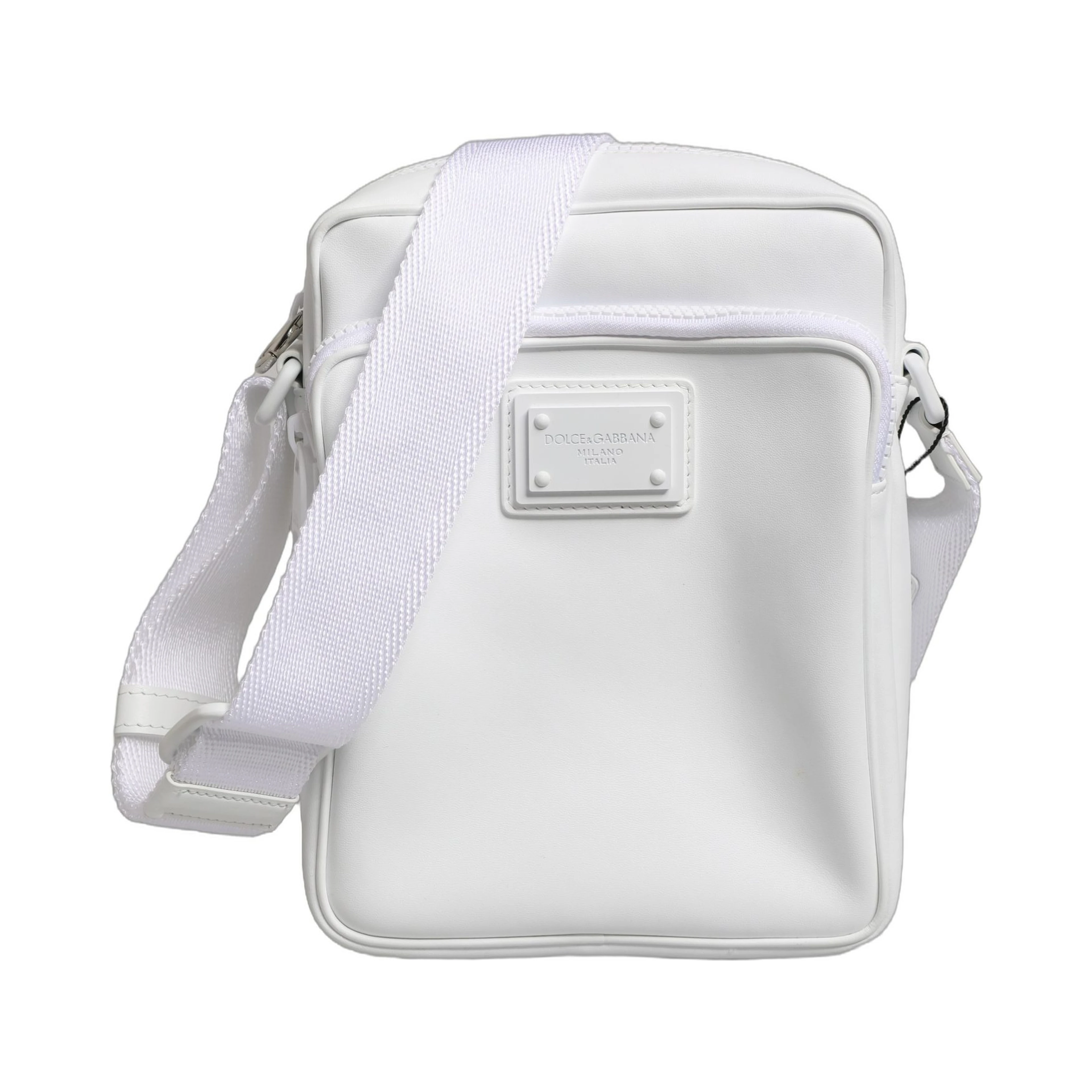White Logo Plaque Crossbody Shoulder Borse Men Bag