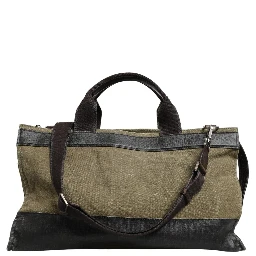 Military Green Two Tone Tote Duffel Shoulder Borse Bag