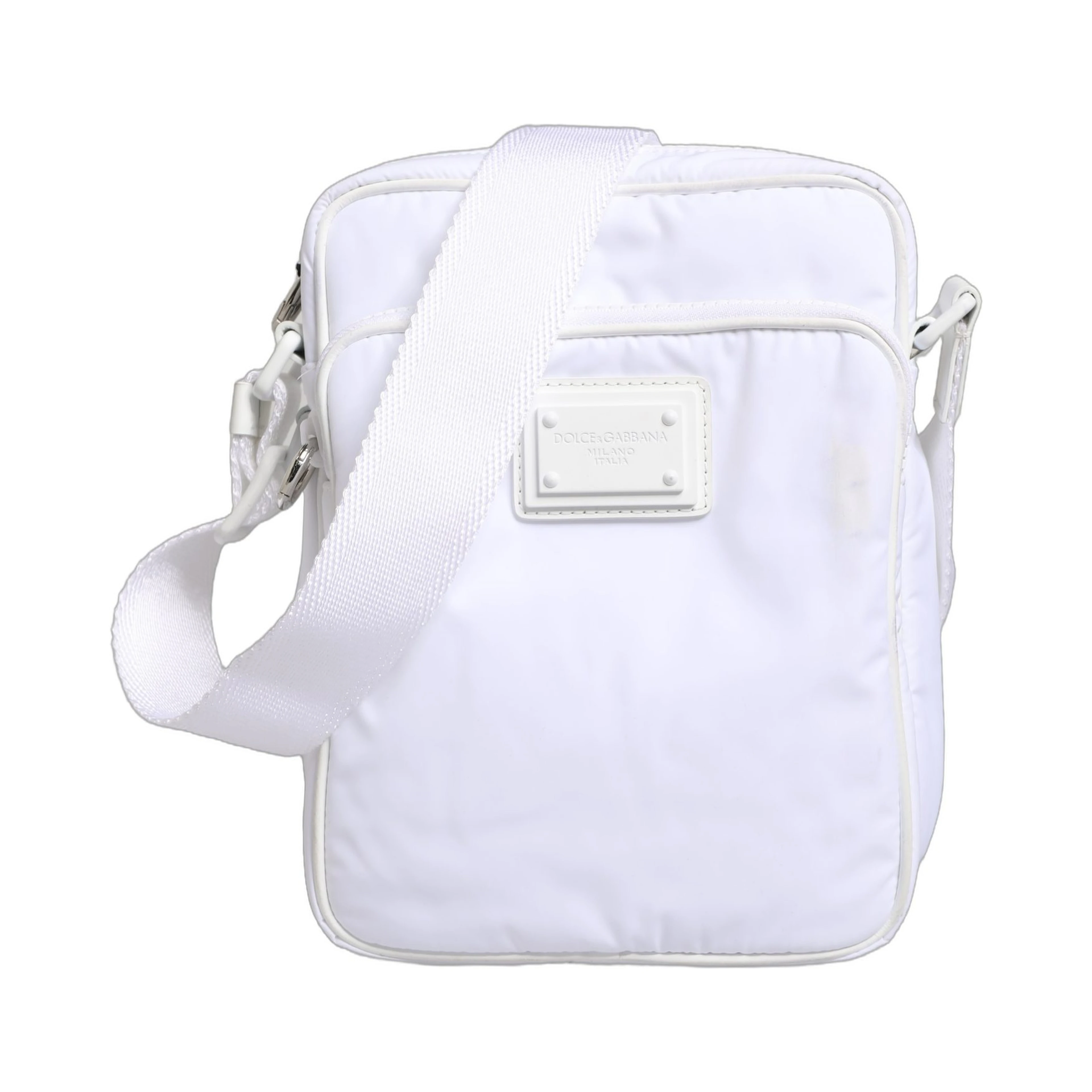 White Logo Plaque Crossbody Shoulder Borse Men Bag