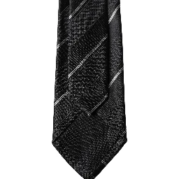Black White Stripes 100% Silk Adjustable Men Necktie Tie