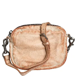 Beige Vintage Leather Logo Plaque Shoulder Borse Men Bag