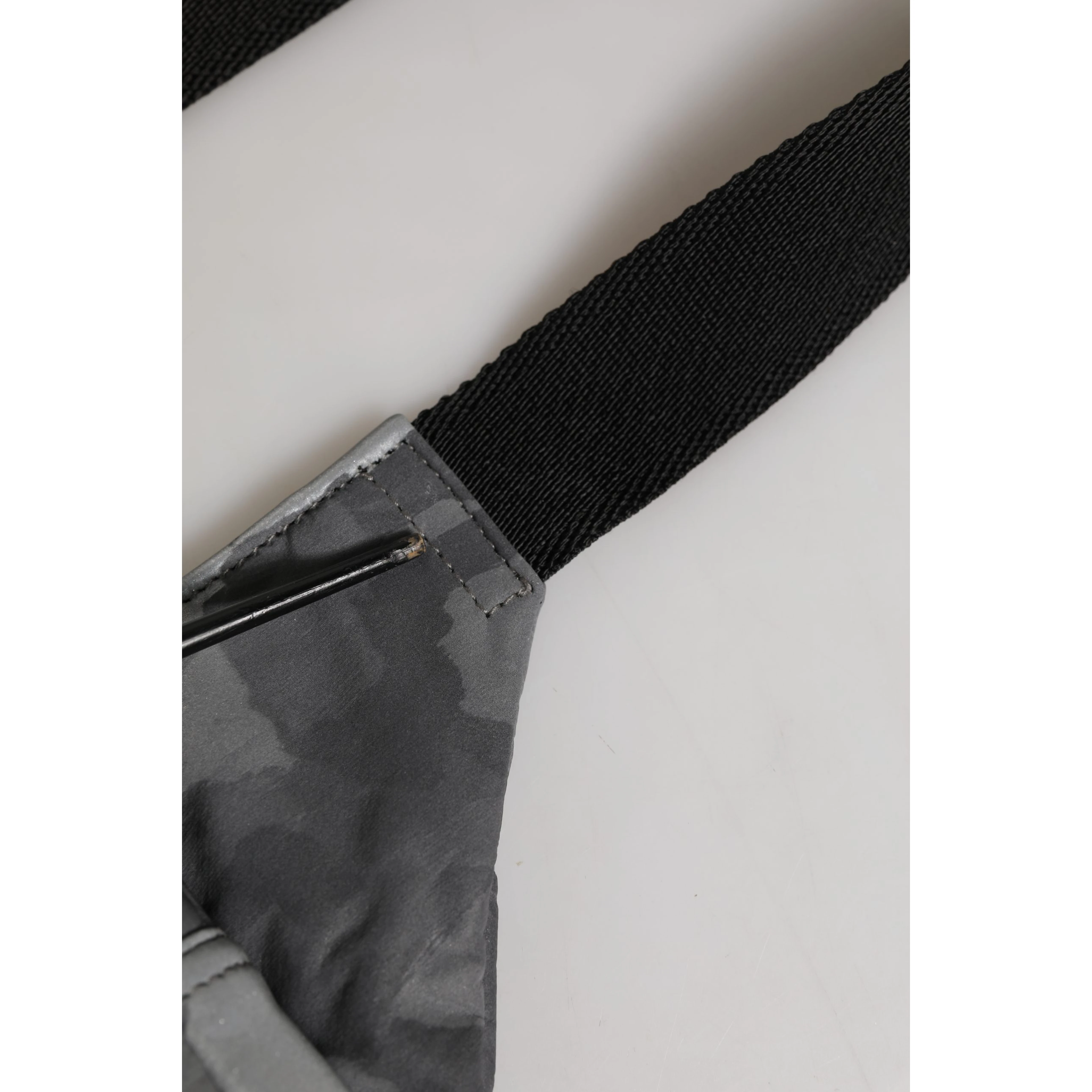 Black Nylon Brass Plate Camouflage Waist Fanny Pack Bag