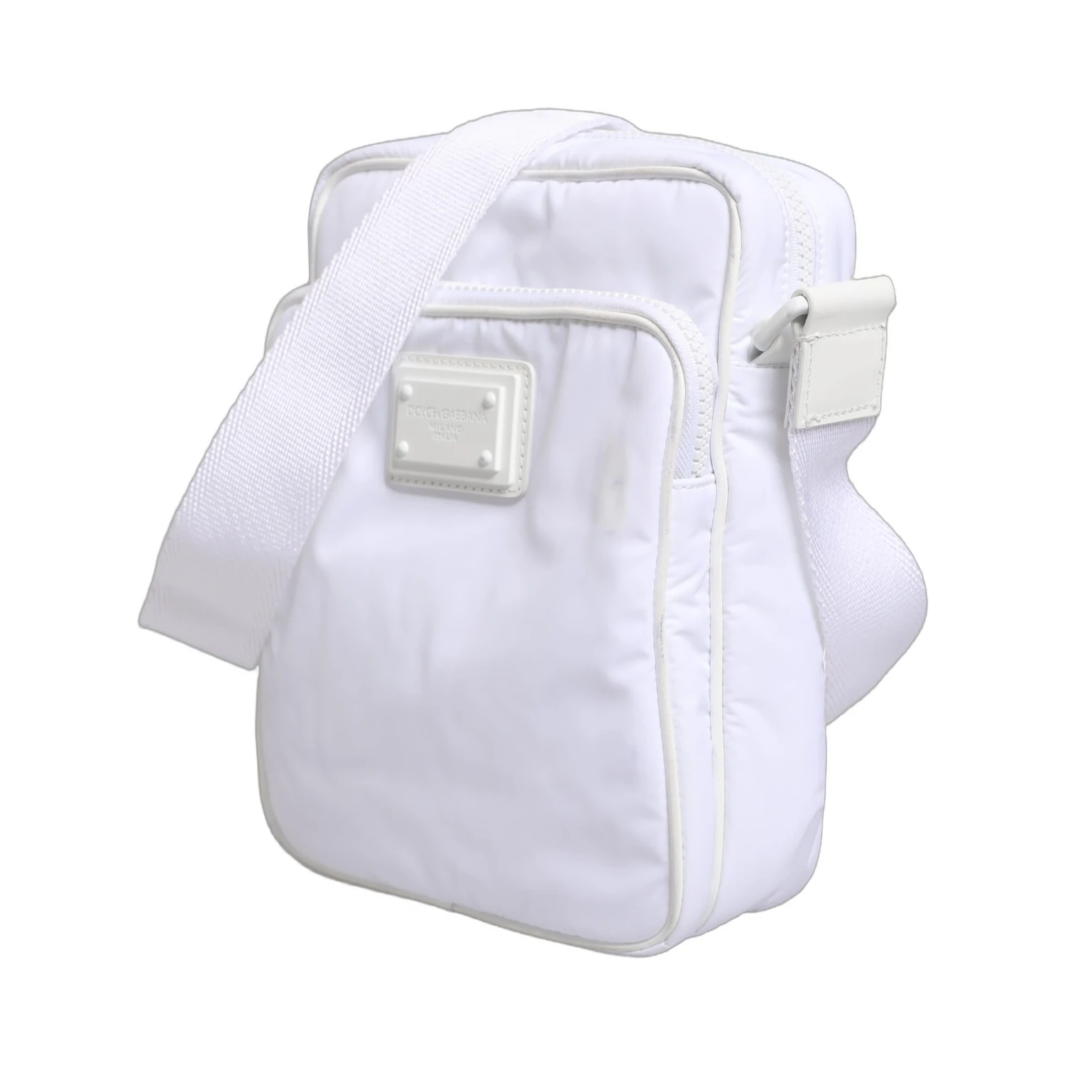 White Logo Plaque Crossbody Shoulder Borse Men Bag