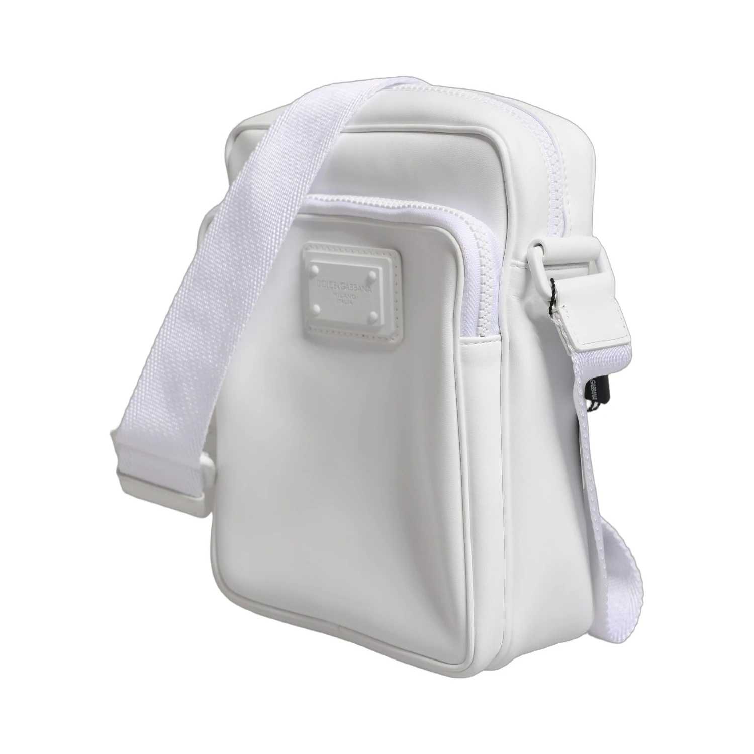 White Logo Plaque Crossbody Shoulder Borse Men Bag