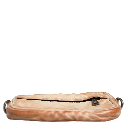 Beige Vintage Leather Logo Plaque Shoulder Borse Men Bag