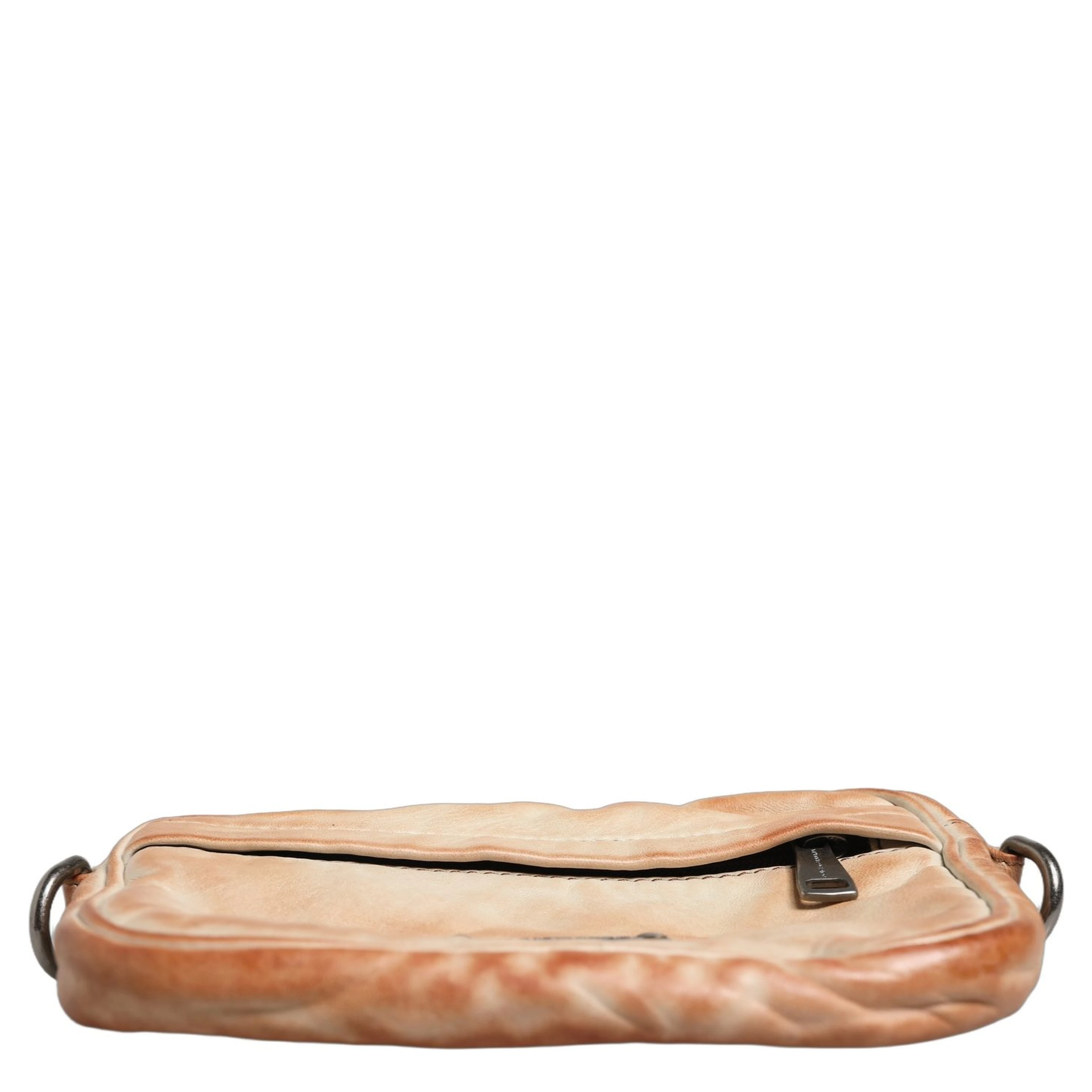 Beige Vintage Leather Logo Plaque Shoulder Borse Men Bag