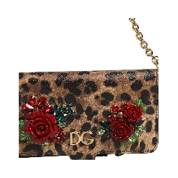 Flip Cover Brown Leopard Crystal iPhone X - XS Case