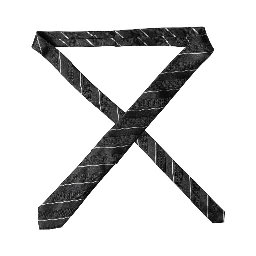 Black White Stripes 100% Silk Adjustable Men Necktie Tie