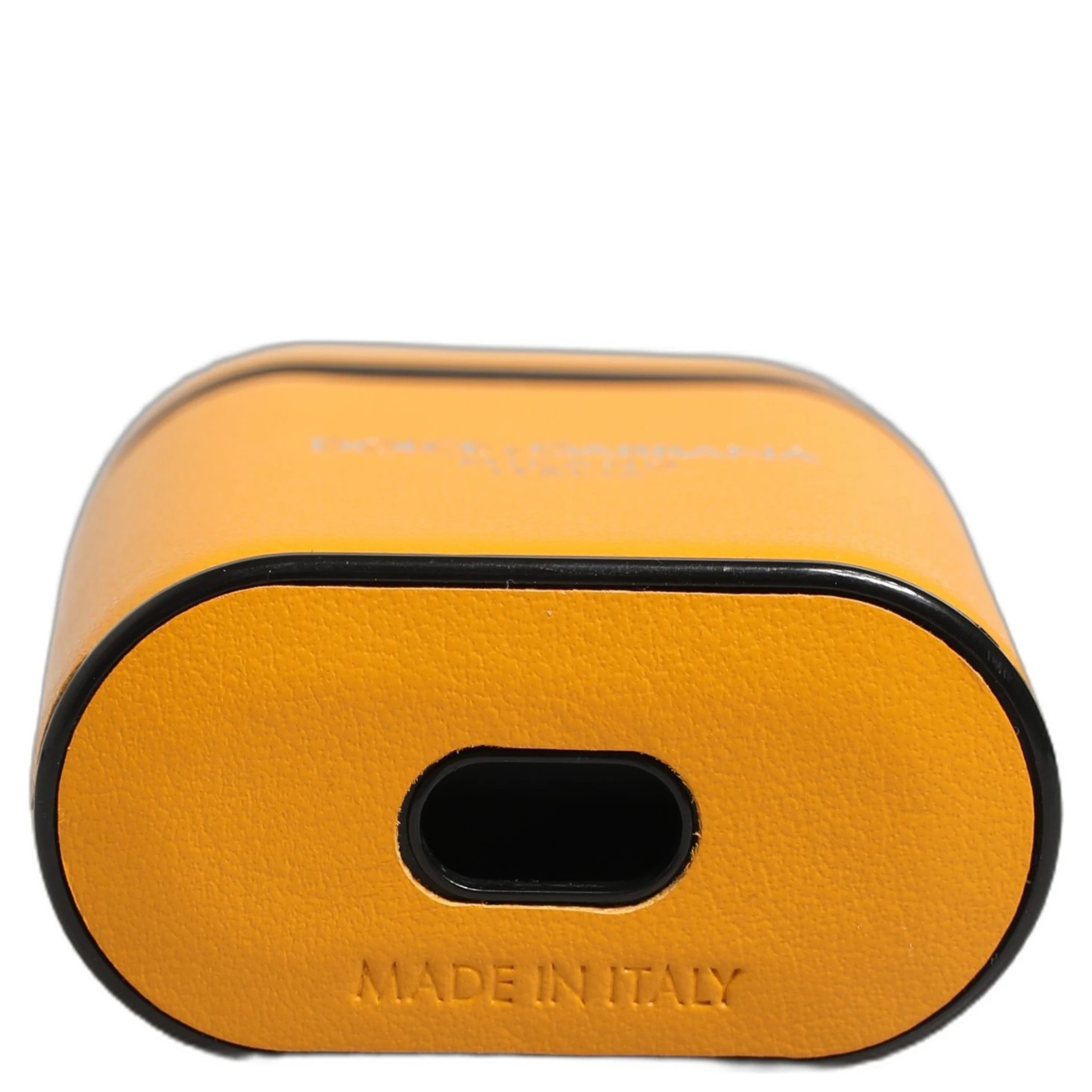 Case Yellow Calf Leather Logo Flip Holder Strap Airpods