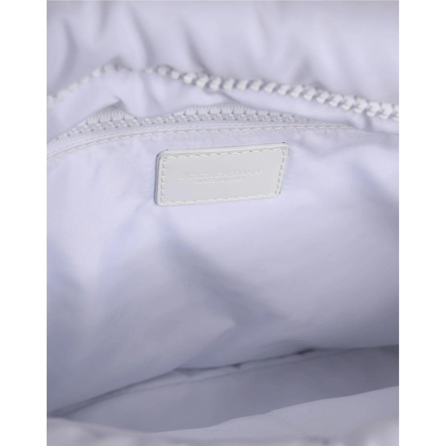 White Logo Plaque Polyester Quilted Shoulder Borse Bag