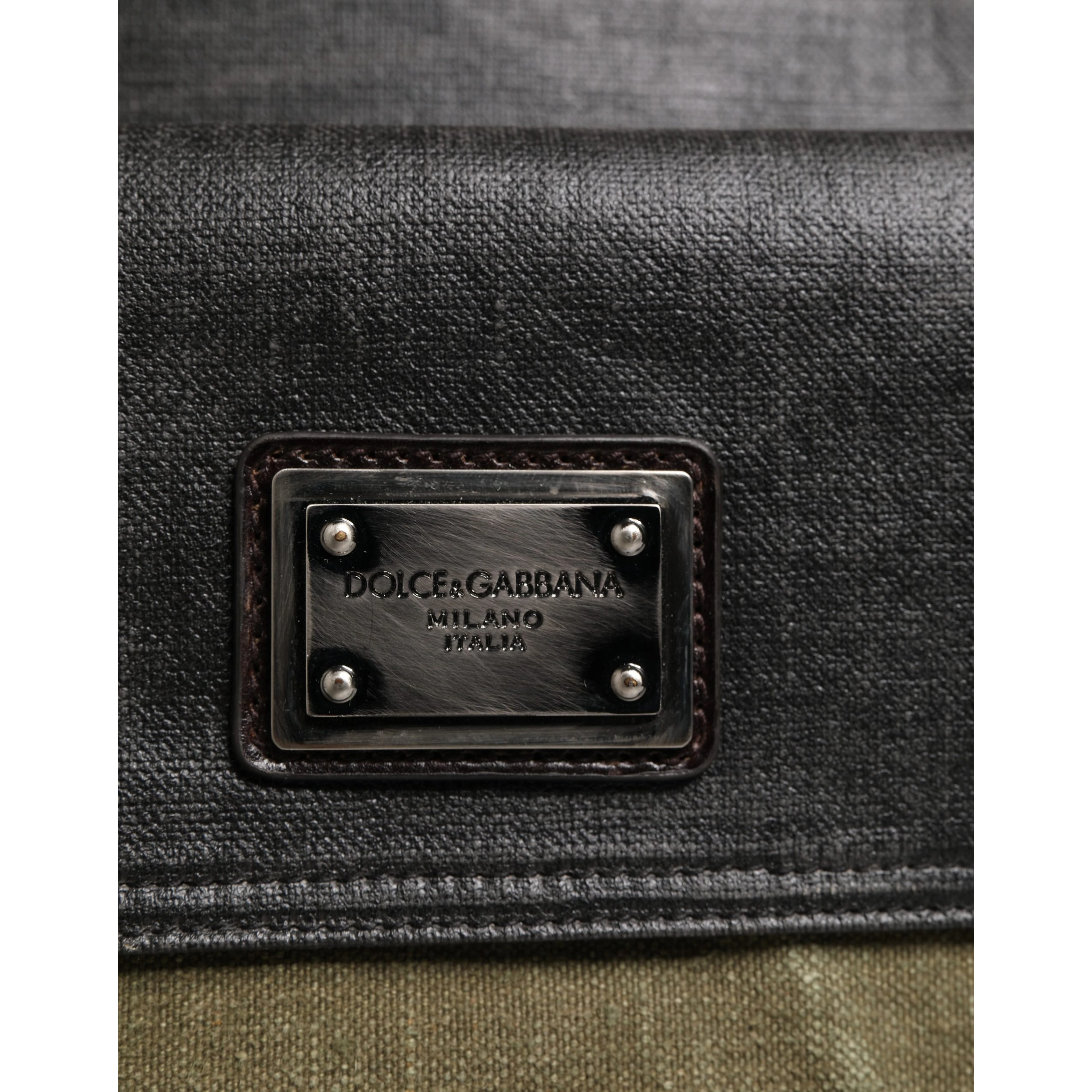Military Green Two Tone Tote Duffel Shoulder Borse Bag
