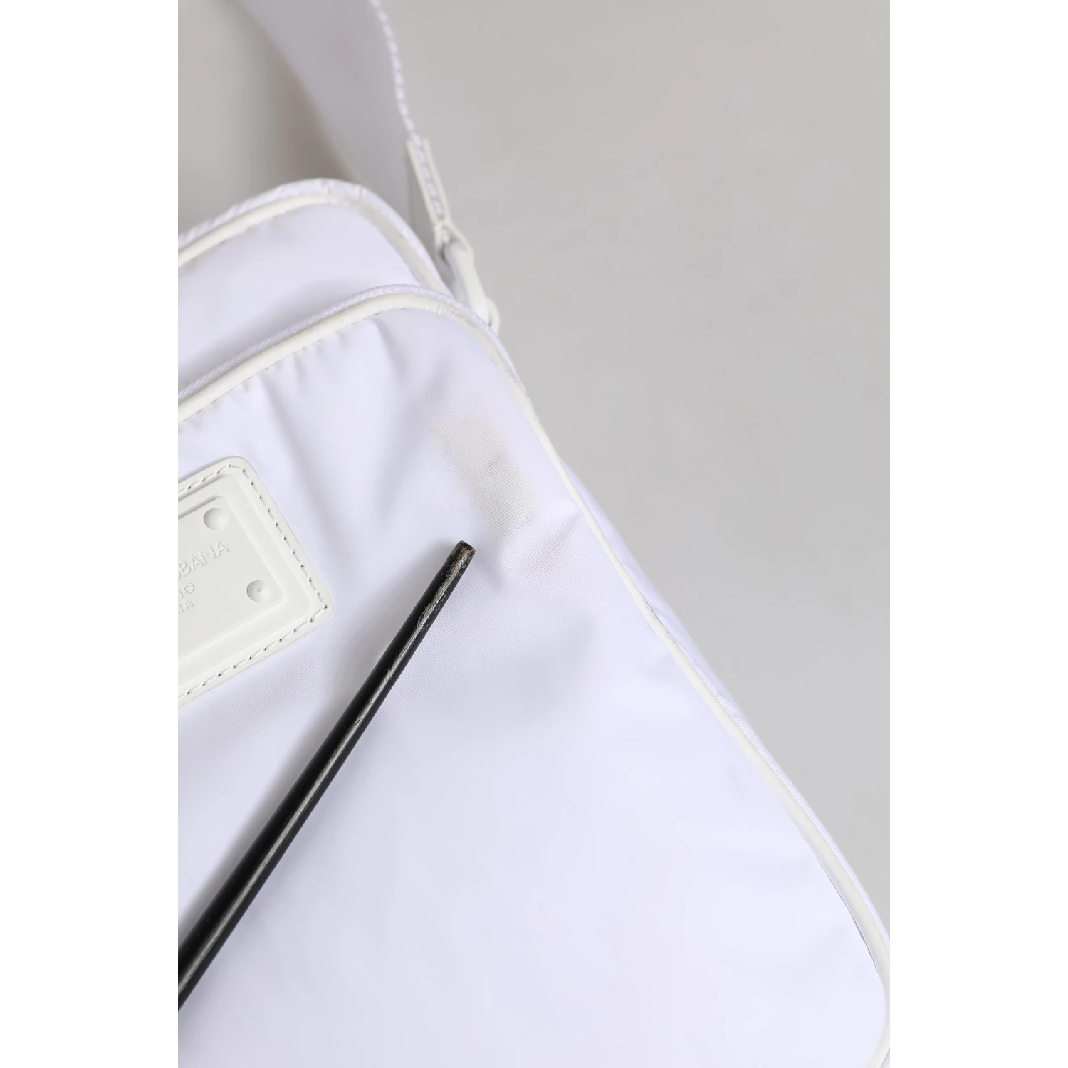 White Logo Plaque Crossbody Shoulder Borse Men Bag