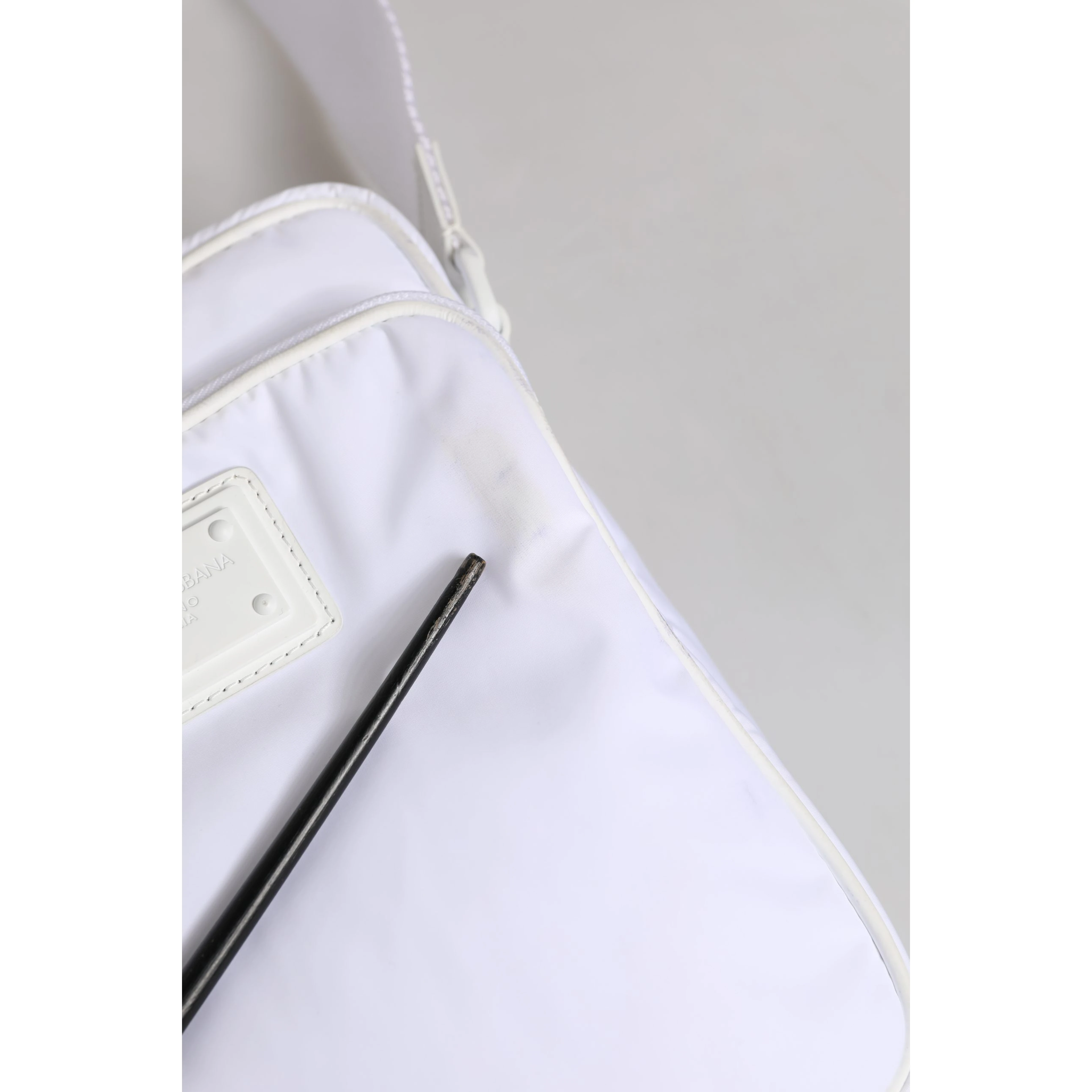 White Logo Plaque Crossbody Shoulder Borse Men Bag
