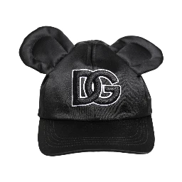 Men Black Velvet Animal Ears Baseball Cap Hat