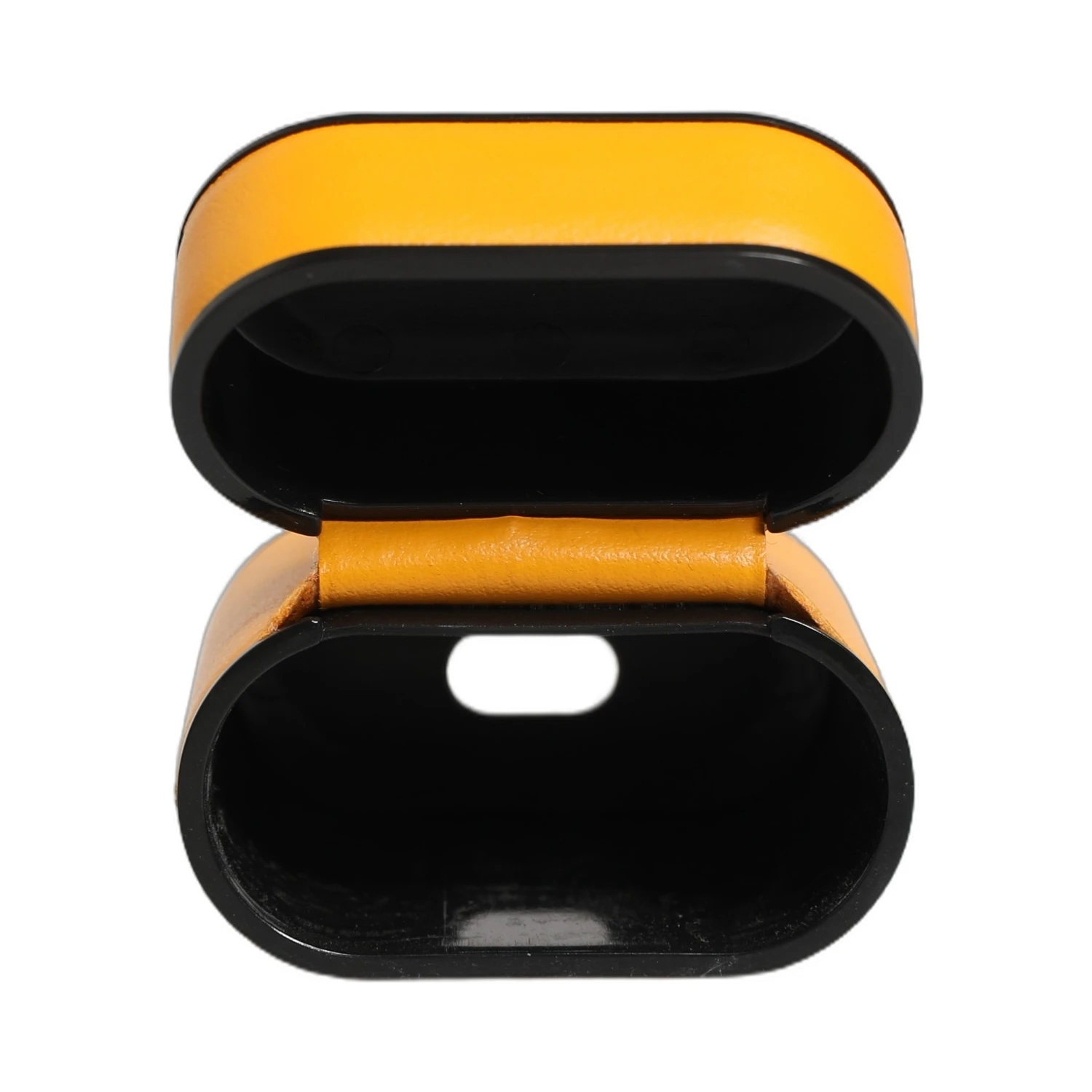 Case Yellow Calf Leather Logo Flip Holder Strap Airpods