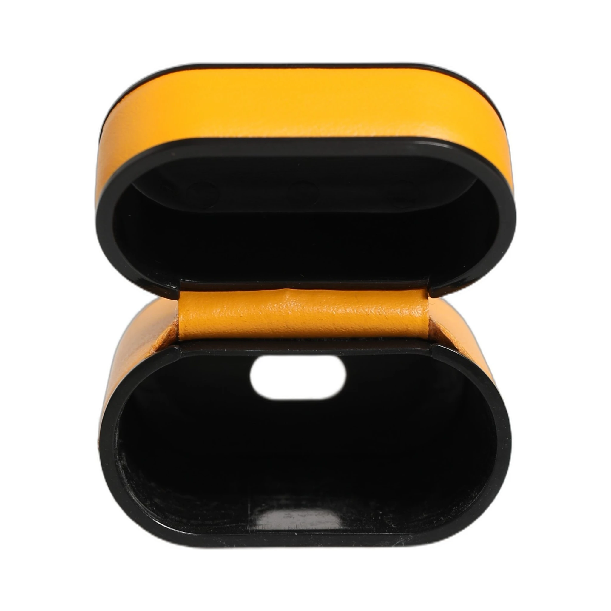 Case Yellow Calf Leather Logo Flip Holder Strap Airpods